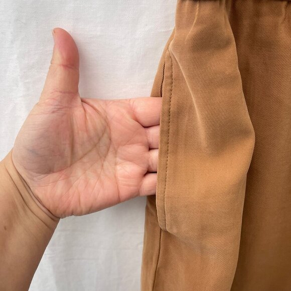 Open Edit Hi-Waisted Tan Drawstring Shorts Plus Size Elastic Waistband Womens 2X - Picture 7 of 12